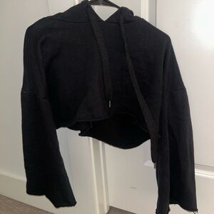 Forever 21 Black Cropped Hoodie